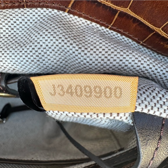 Dooney & Bourke Sac Bag Cognac Croc Embossed Leather Logo Lock Purse Pouch & Key - Picture 16 of 16